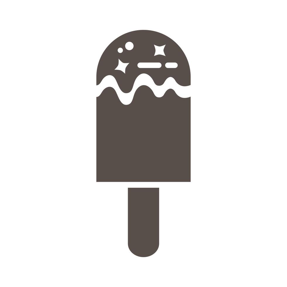 icono de estilo de silueta de argot de helado vector