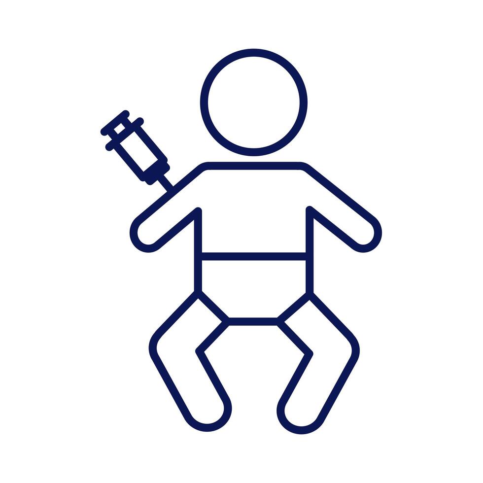 baby vaccine syringe line style icon vector