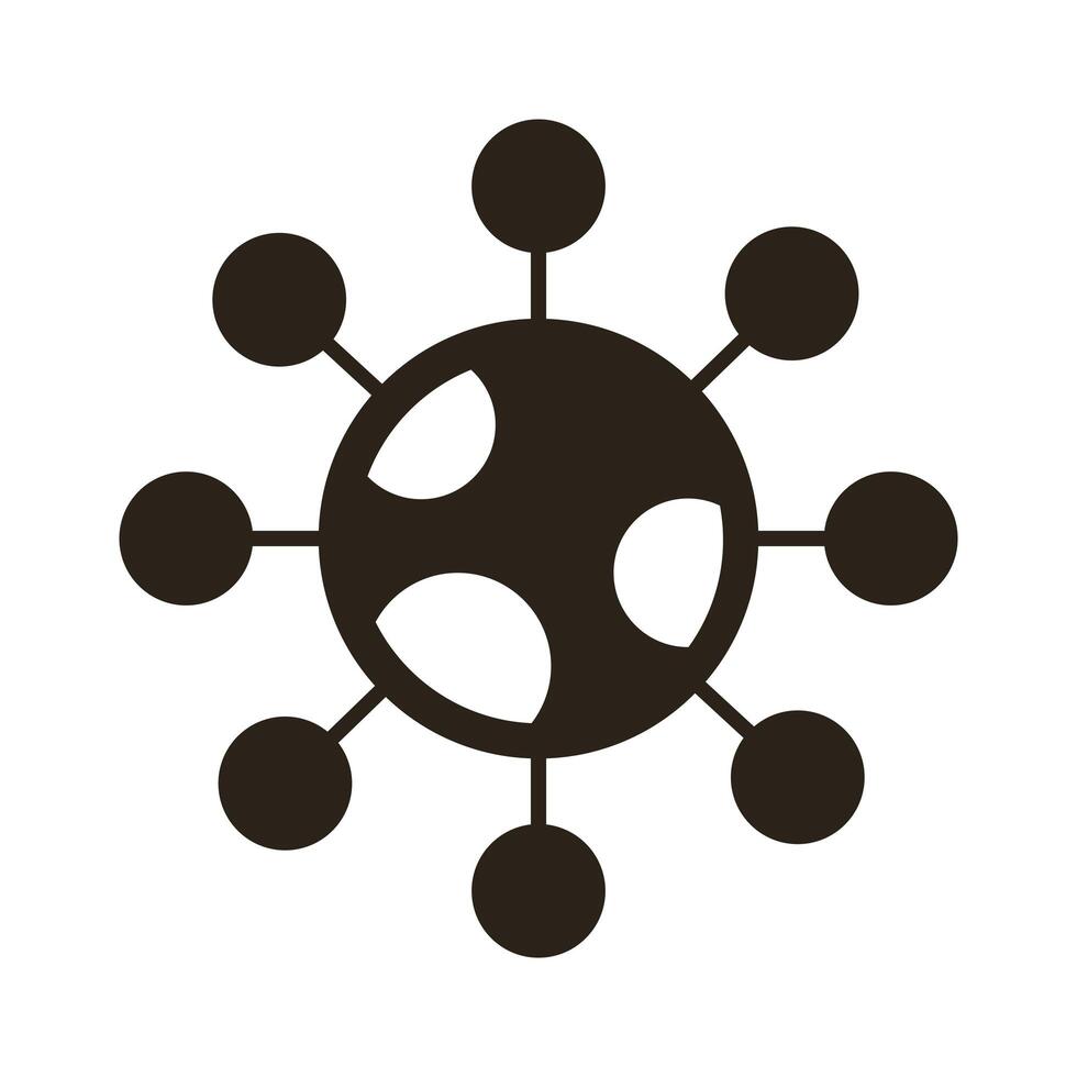 covid19 particle silhouette style icon vector