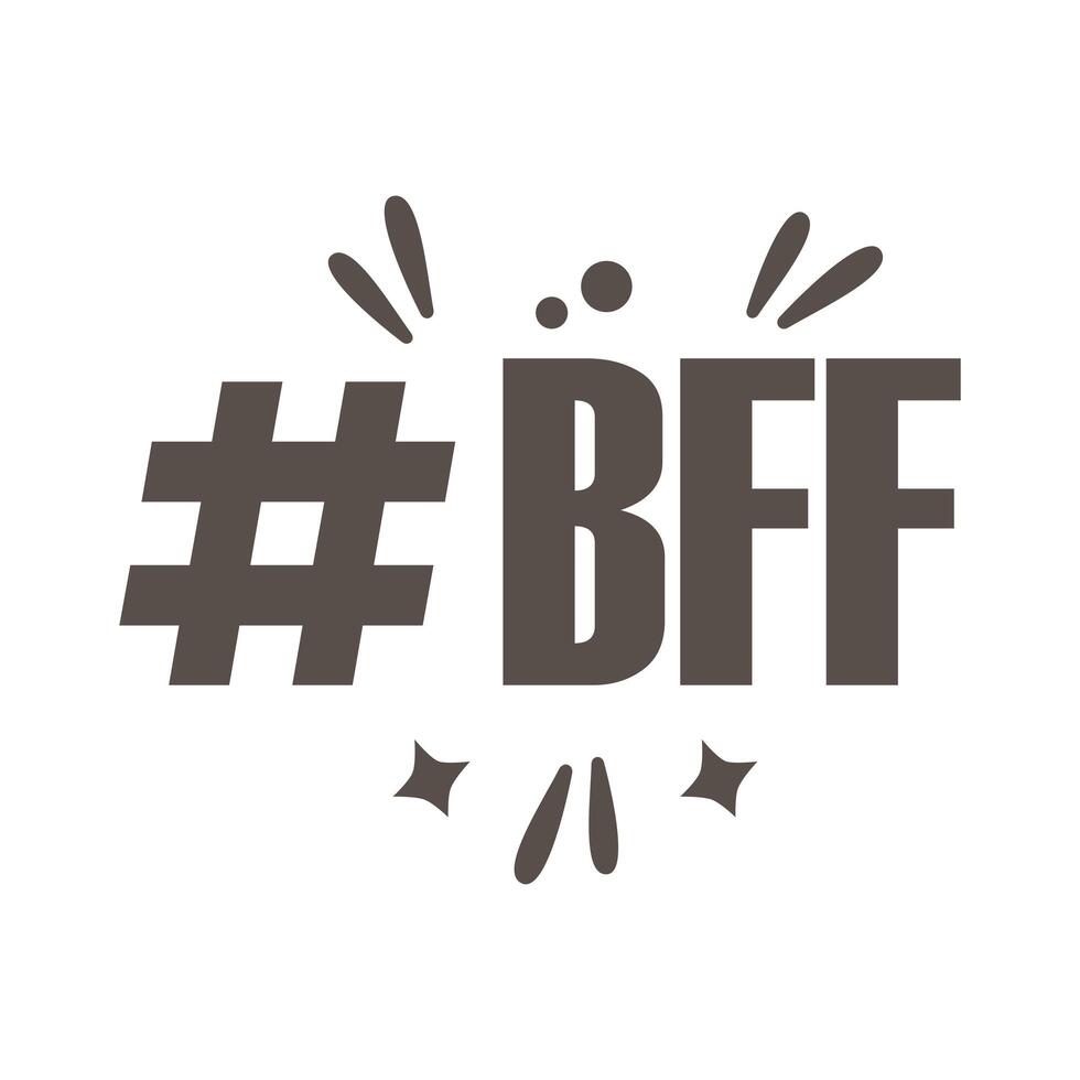 slang expresion bff word silhouette style vector