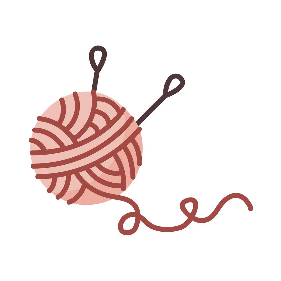 Sewing thread ball with needles vector design