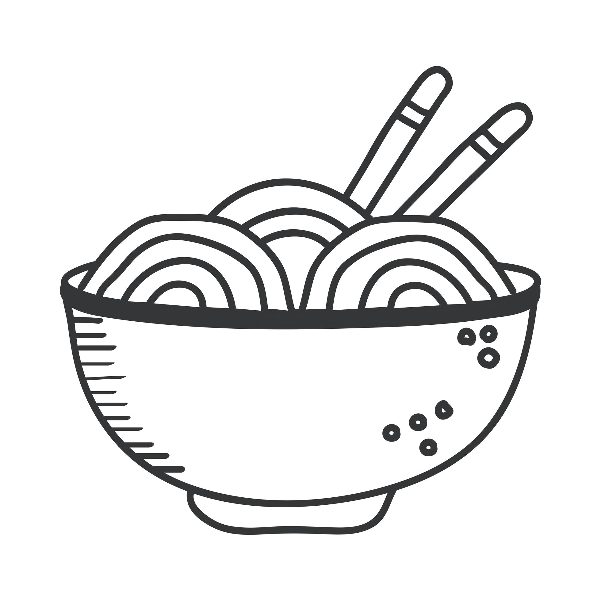 Top 100+ Images how to draw noodles in a bowl Excellent