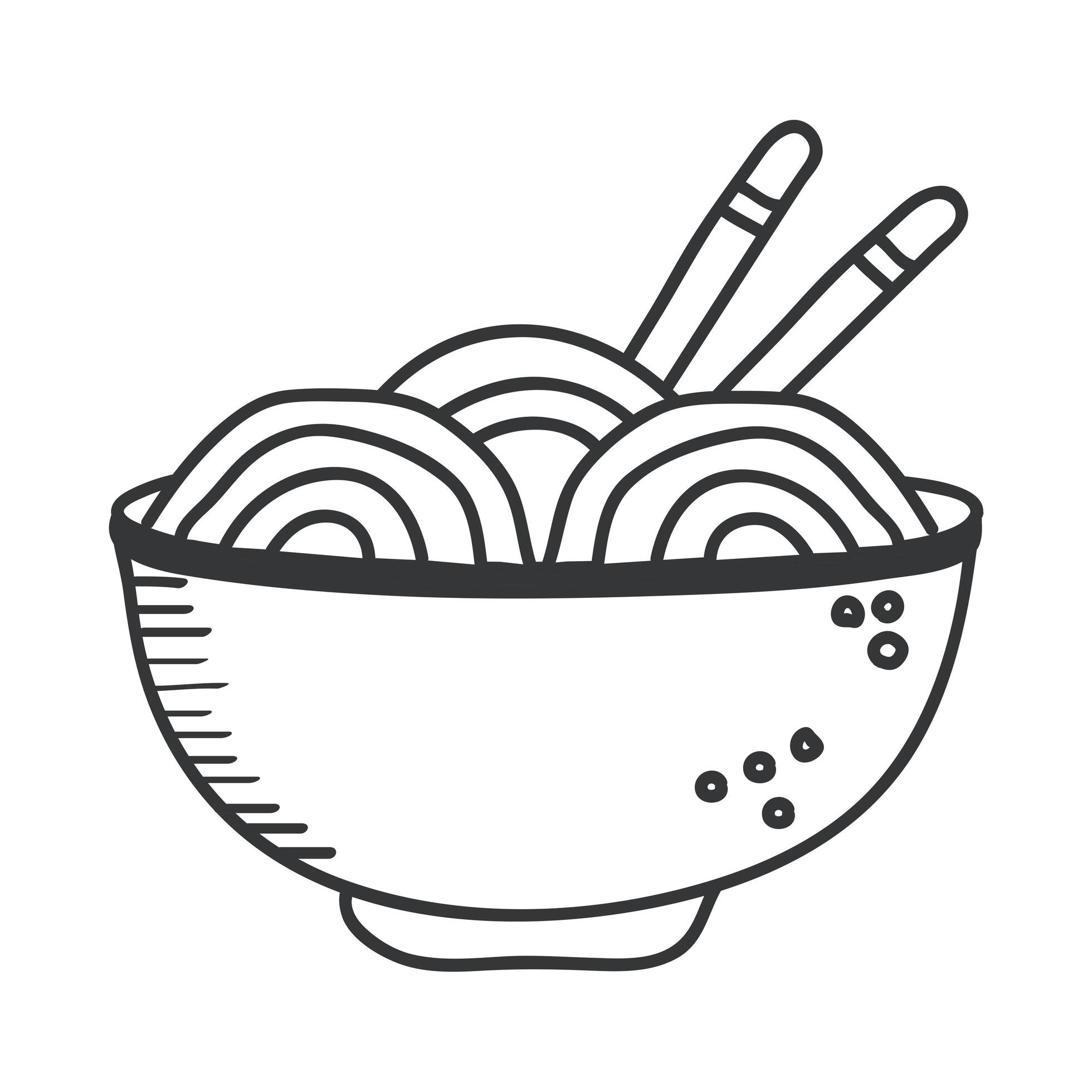 Top 100+ Images how to draw noodles in a bowl Excellent