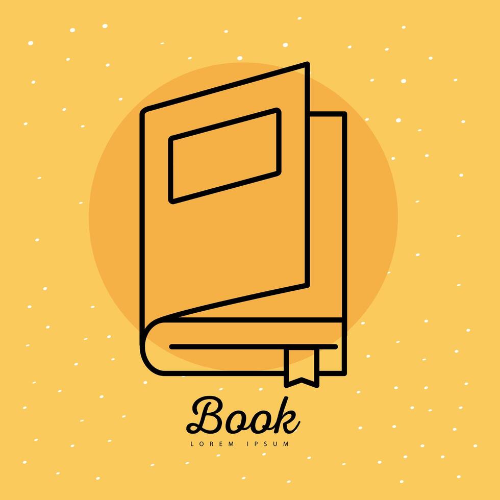 book line style icon on yellow background vector design