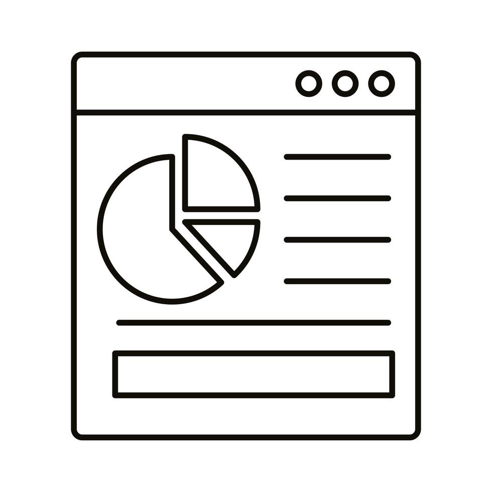 infographic bars chart in website line style icon vector design