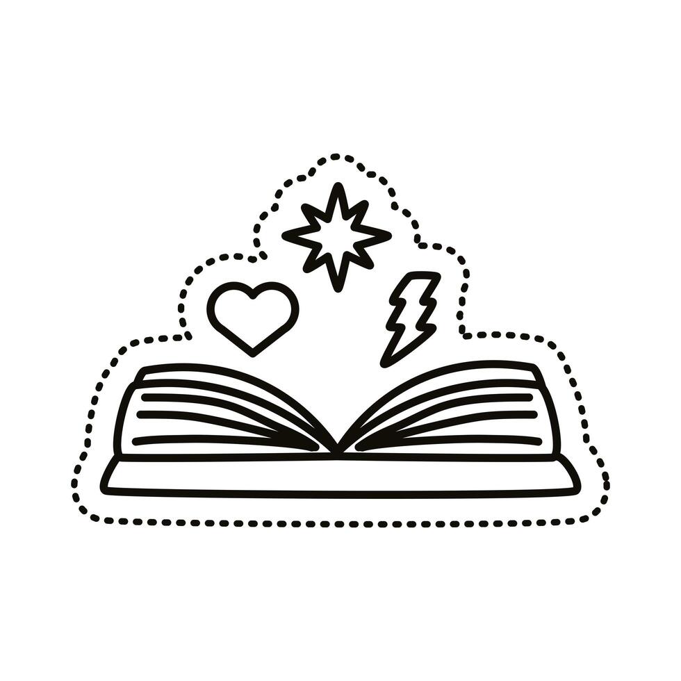 fairytale book sticker line style icon vector