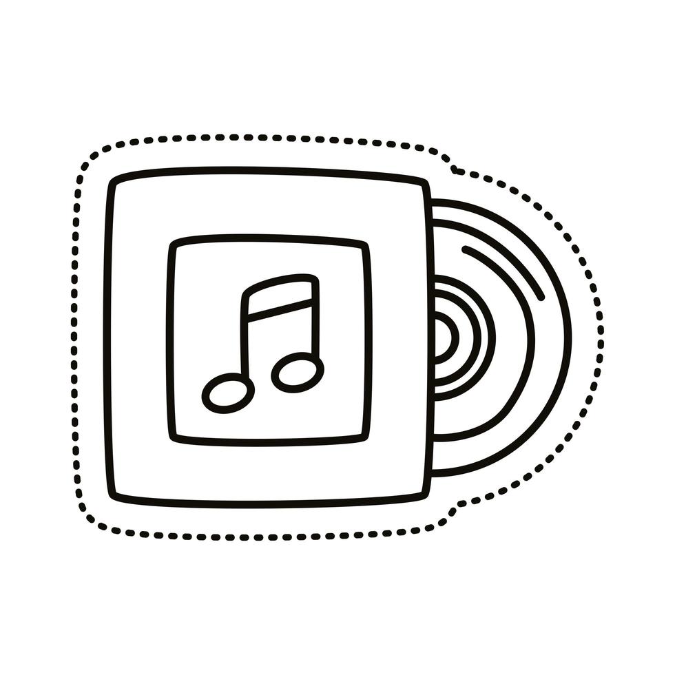 music compact disk sticker line style icon vector