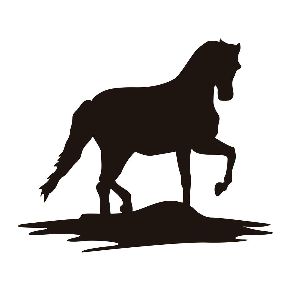 Caballo animal caminando silueta figura icono vector