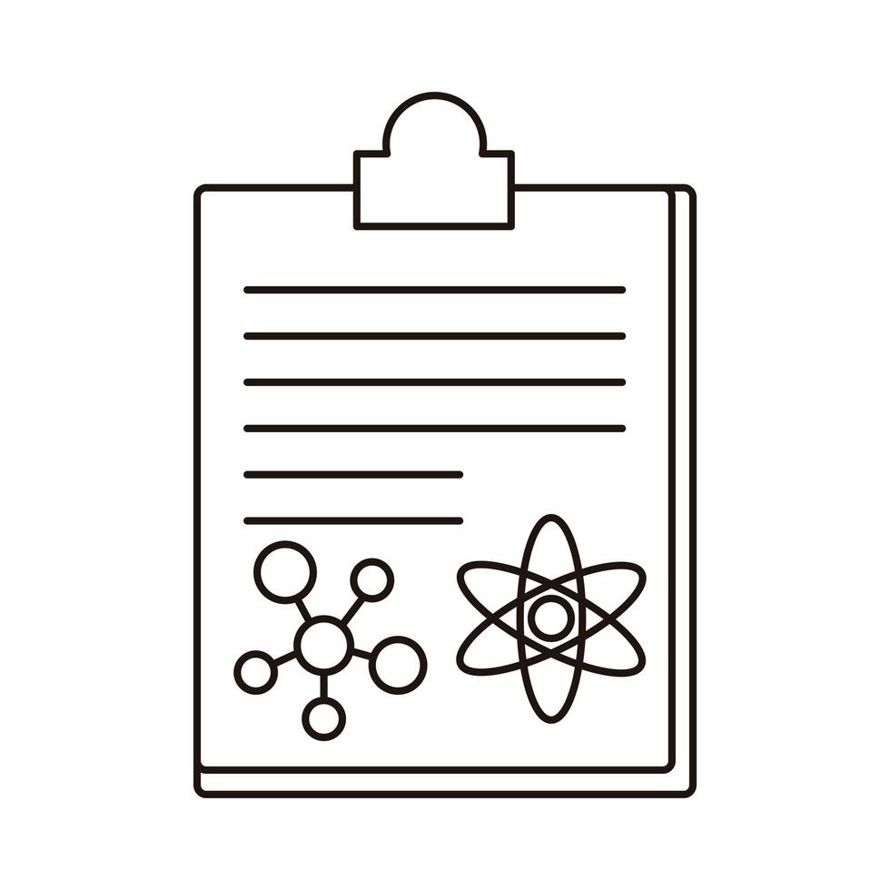 checklist medical order with atom molecule line style icon vector