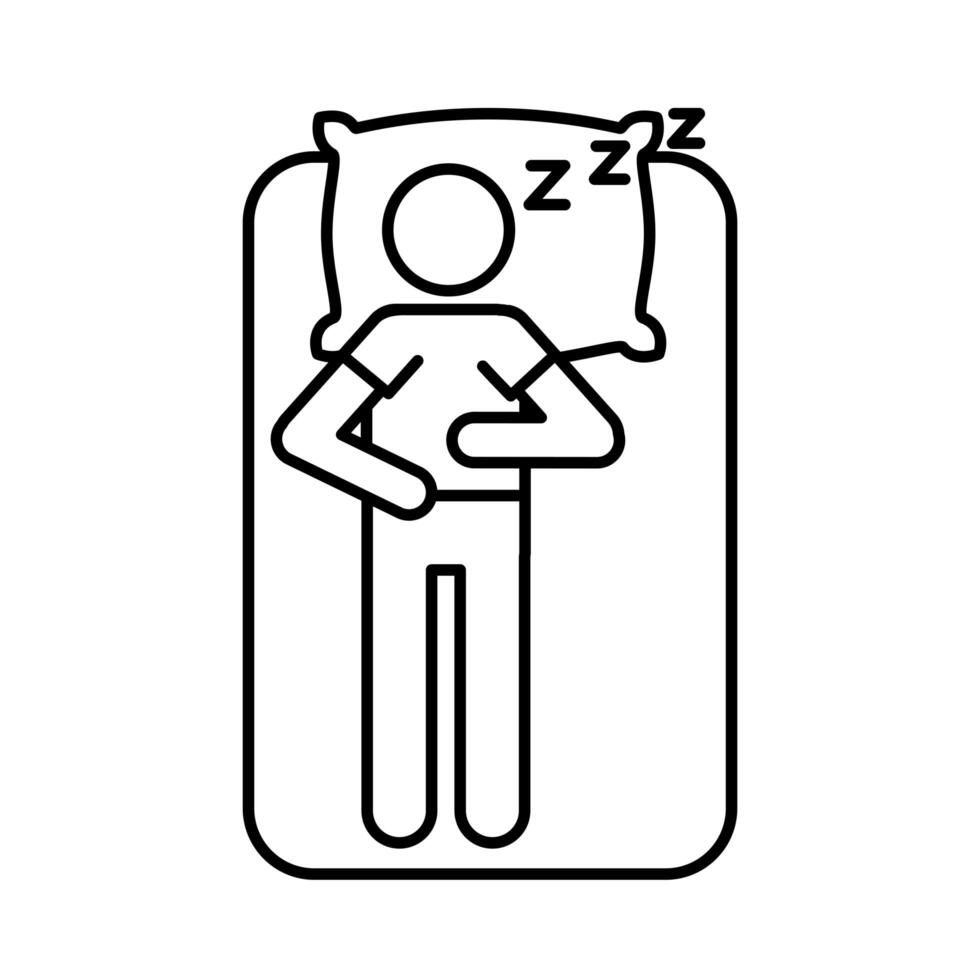 avatar figure with Insomnia z letters line style icon vector