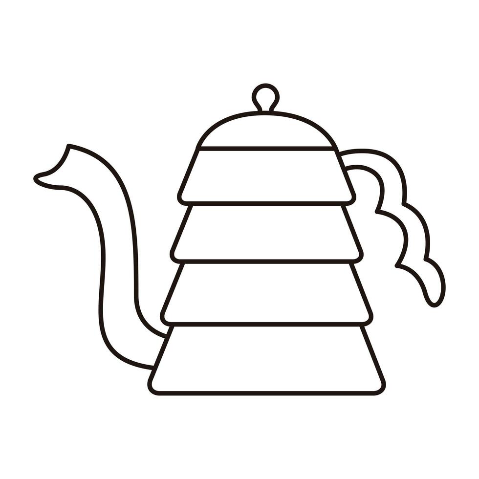 coffee kettle utensil line style icon vector