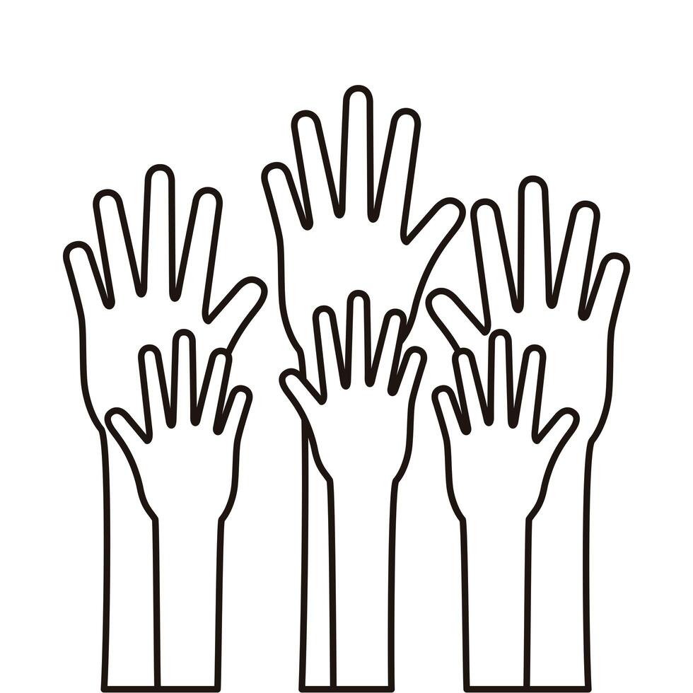 hands human stop silhouette style icon vector