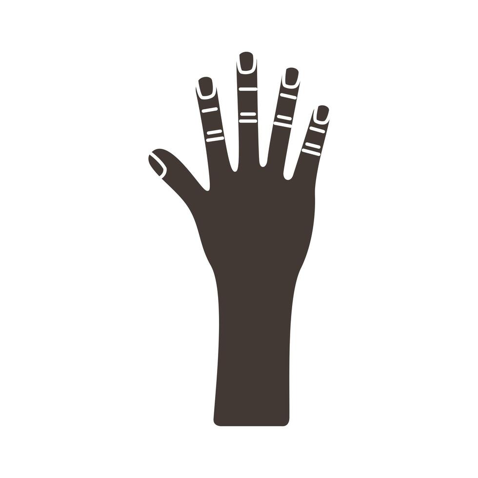 hand human stop silhouette style icon vector