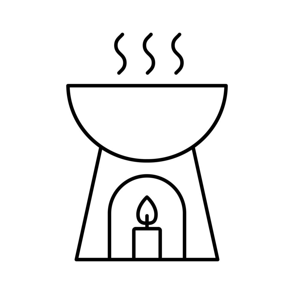 aromatherapy cauldron line style icon vector