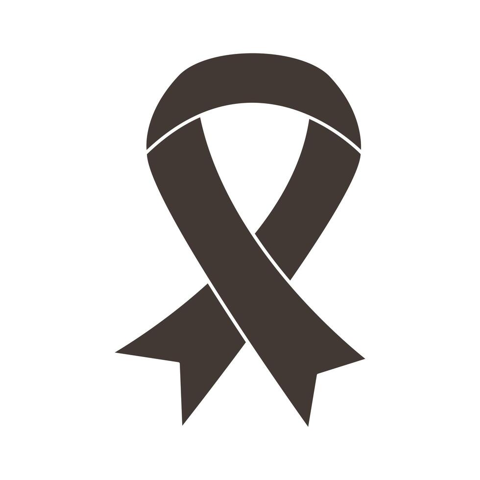 ribbon campaign silhouette style icon vector