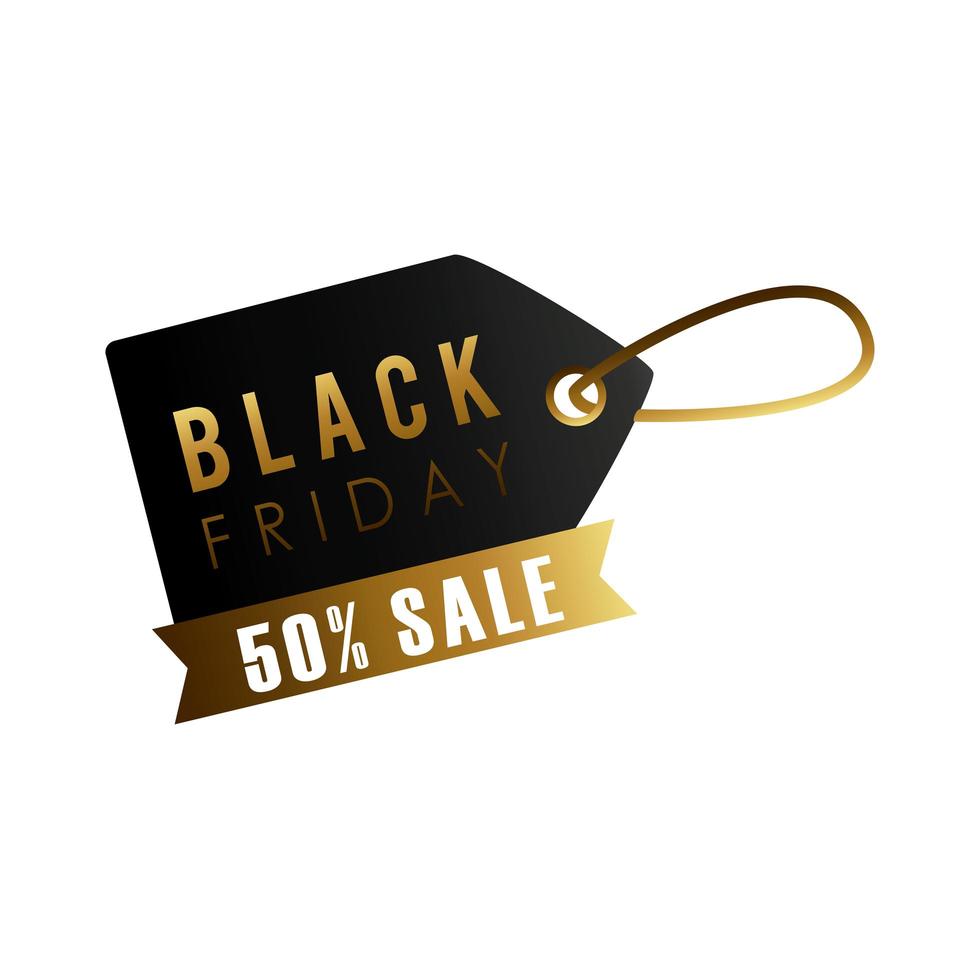 black friday sale lettering in tag vector