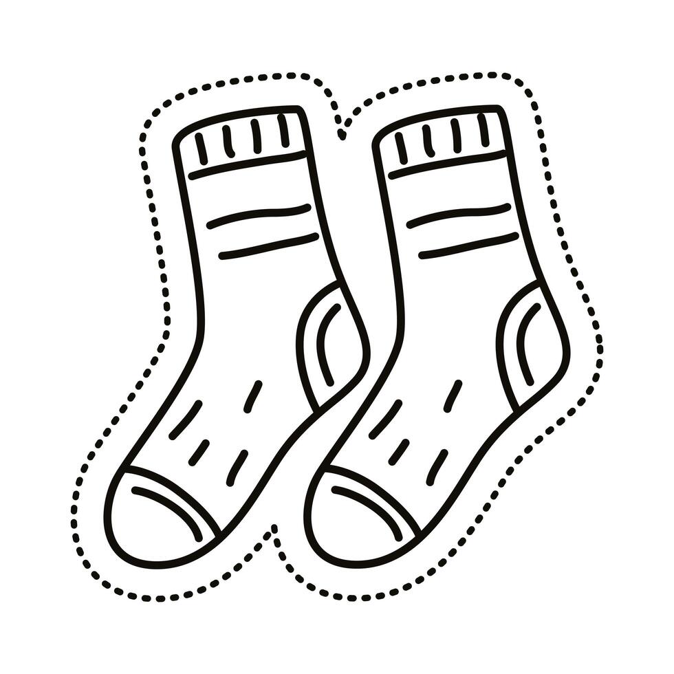 socks sticker line style icon vector