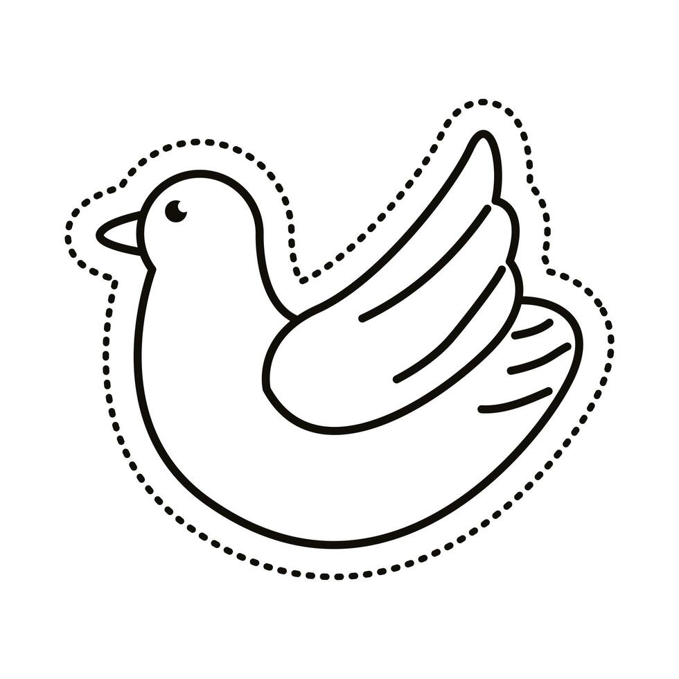 dove sticker line style icon vector