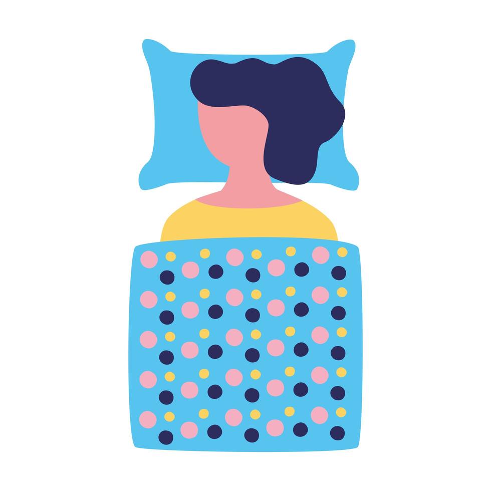 young woman sleeping character icon vector