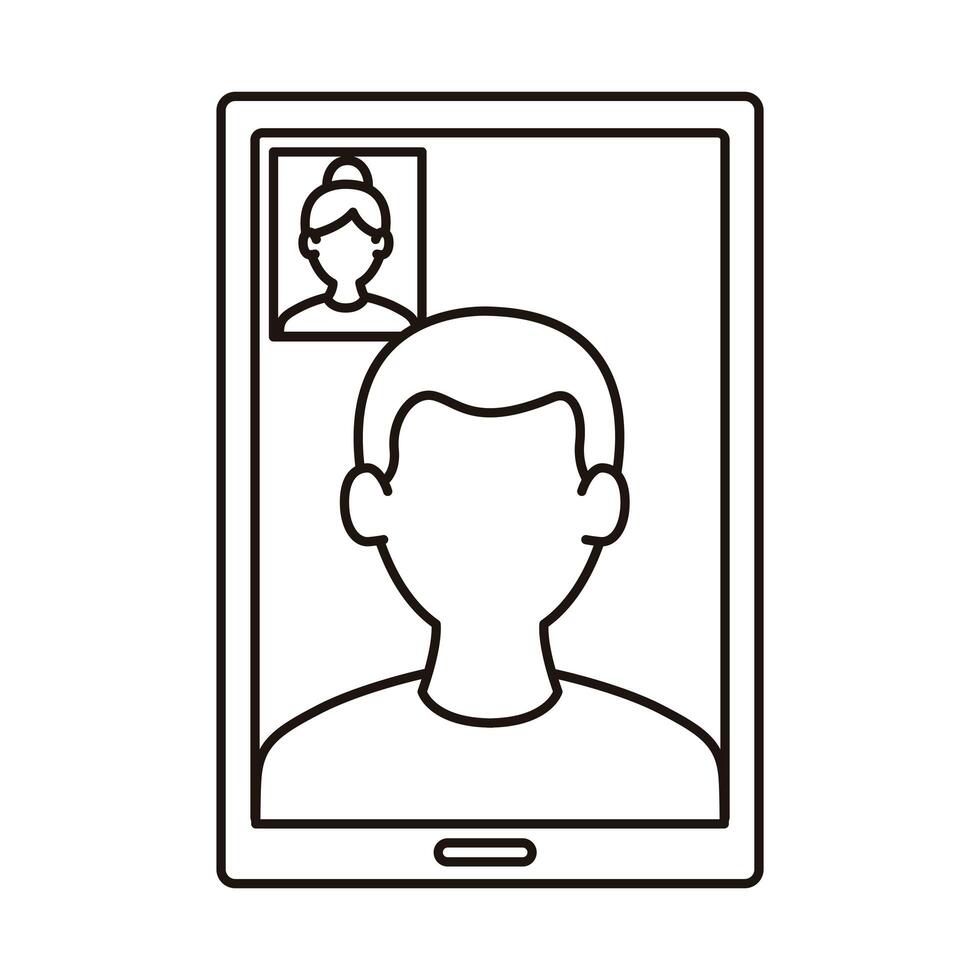 smartphone device with video call communication vector