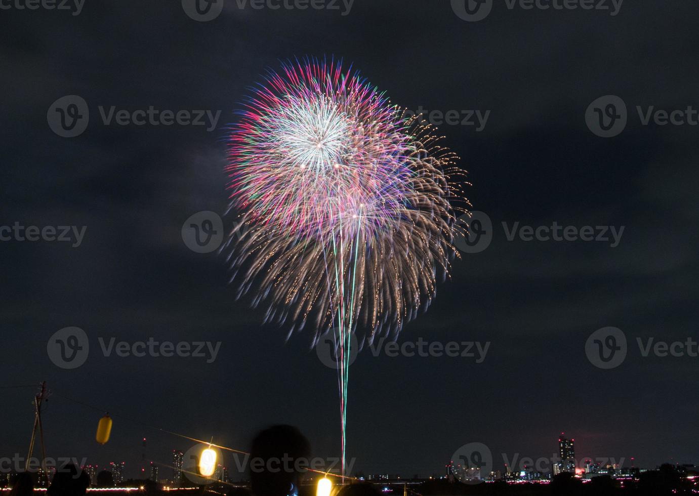Fireworks festival in summer at Tokyo photo