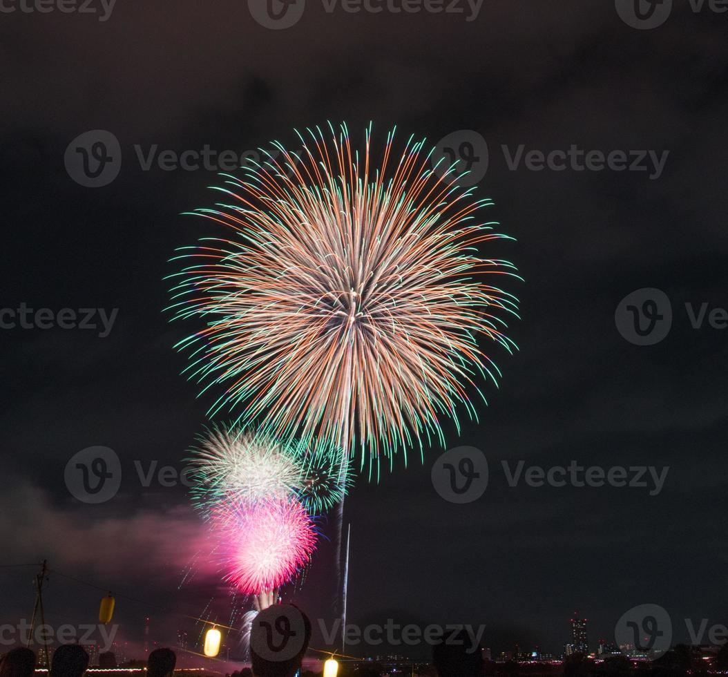 Fireworks festival in summer at Tokyo photo