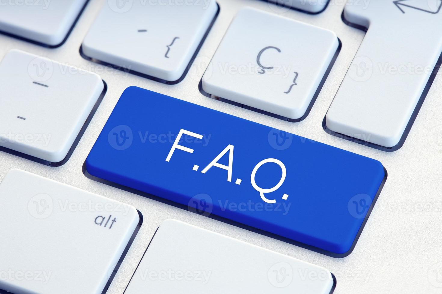 FAQ Word on blue computer Keyboard Key photo