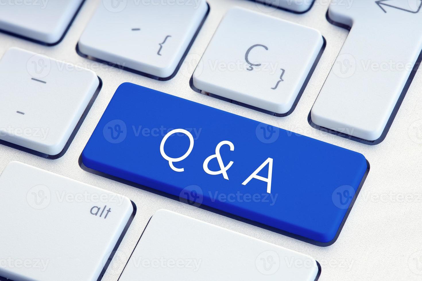 Question and asking Word on computer Keyboard Key photo
