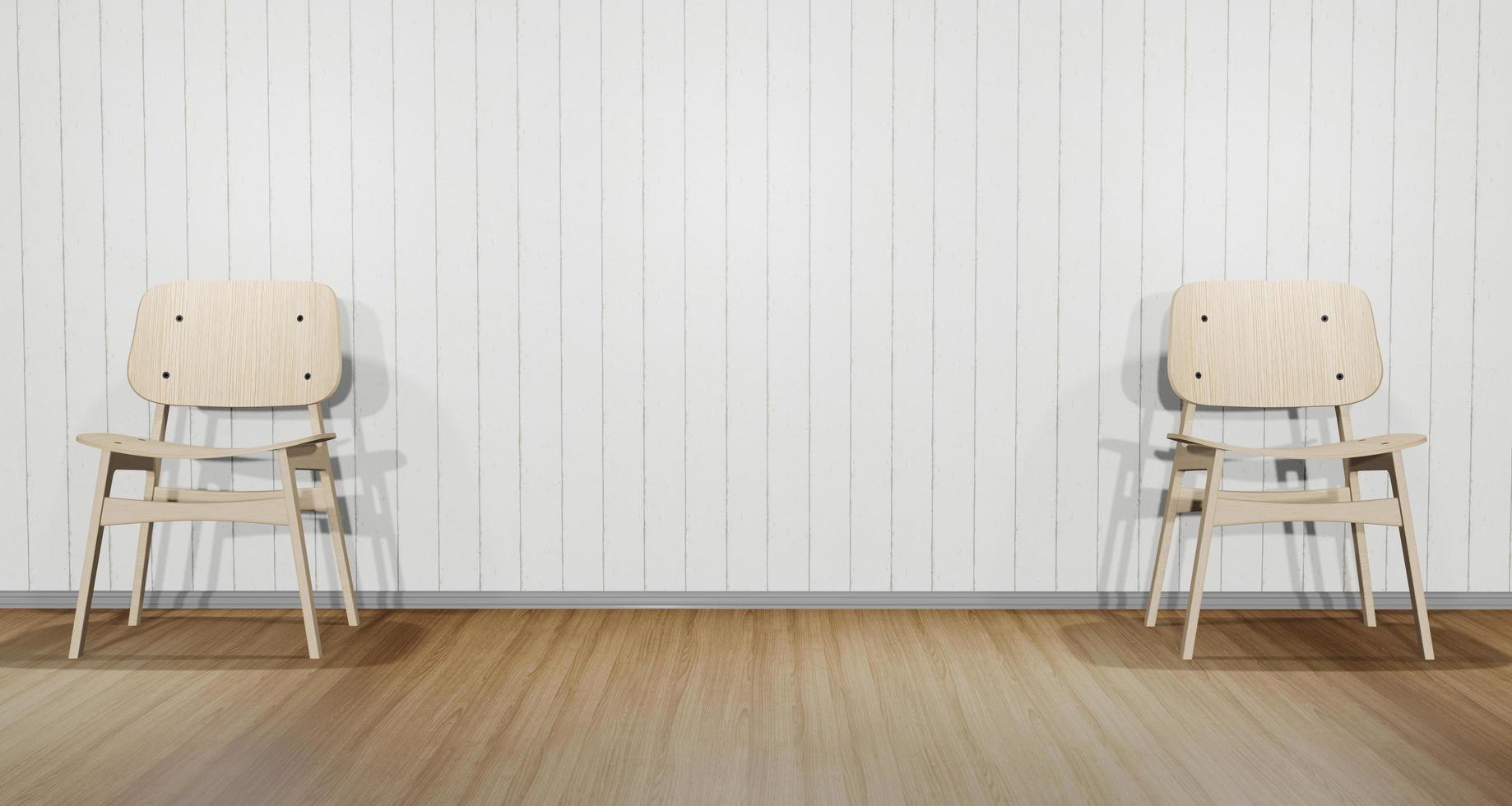 Dos sillas blancas modernas, ilustración 3d foto