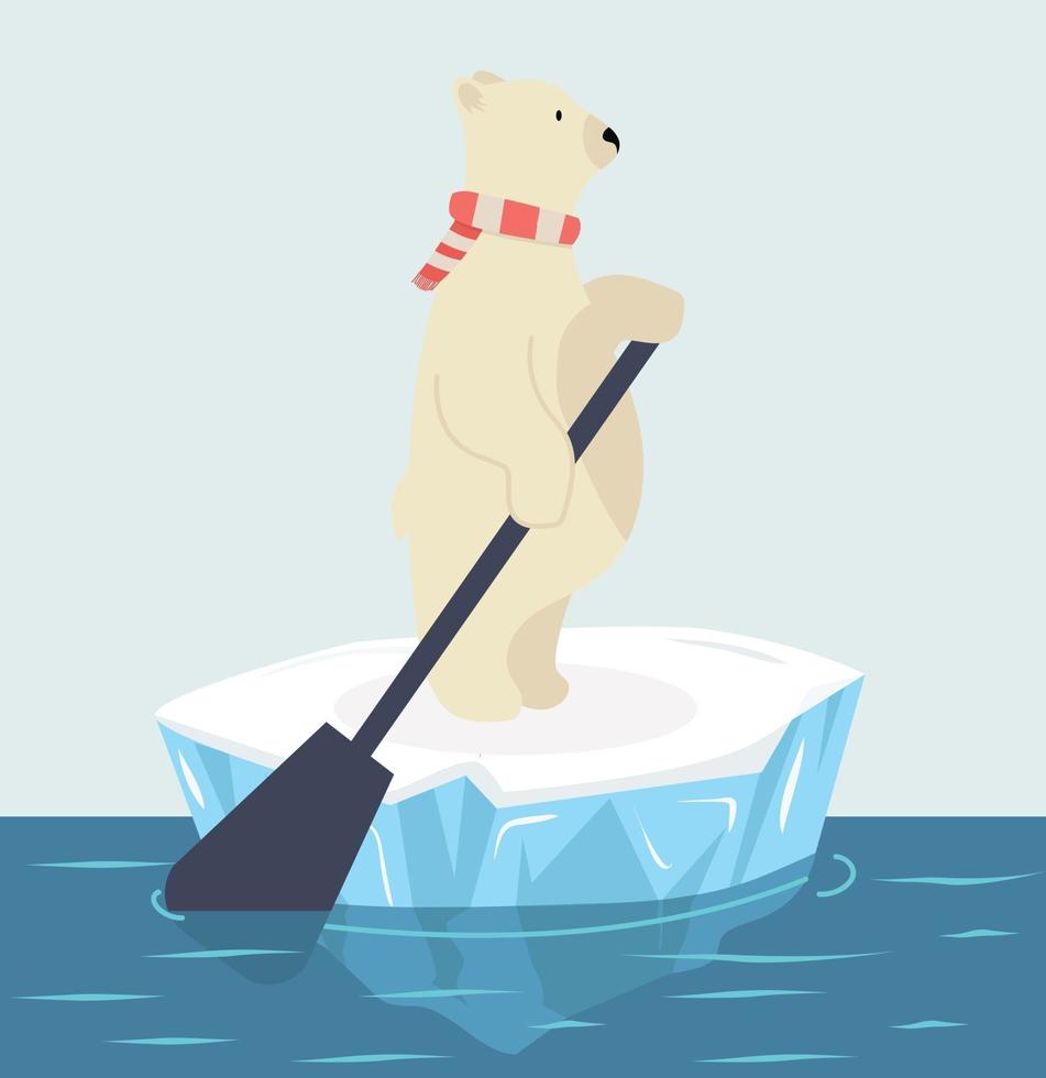 polar bear on an ice floe vector