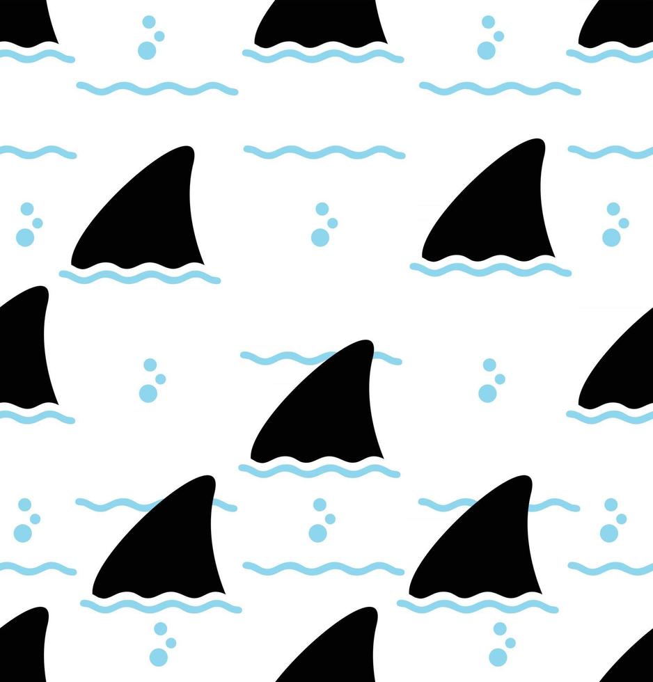Shark fin icon vector seamless pattern