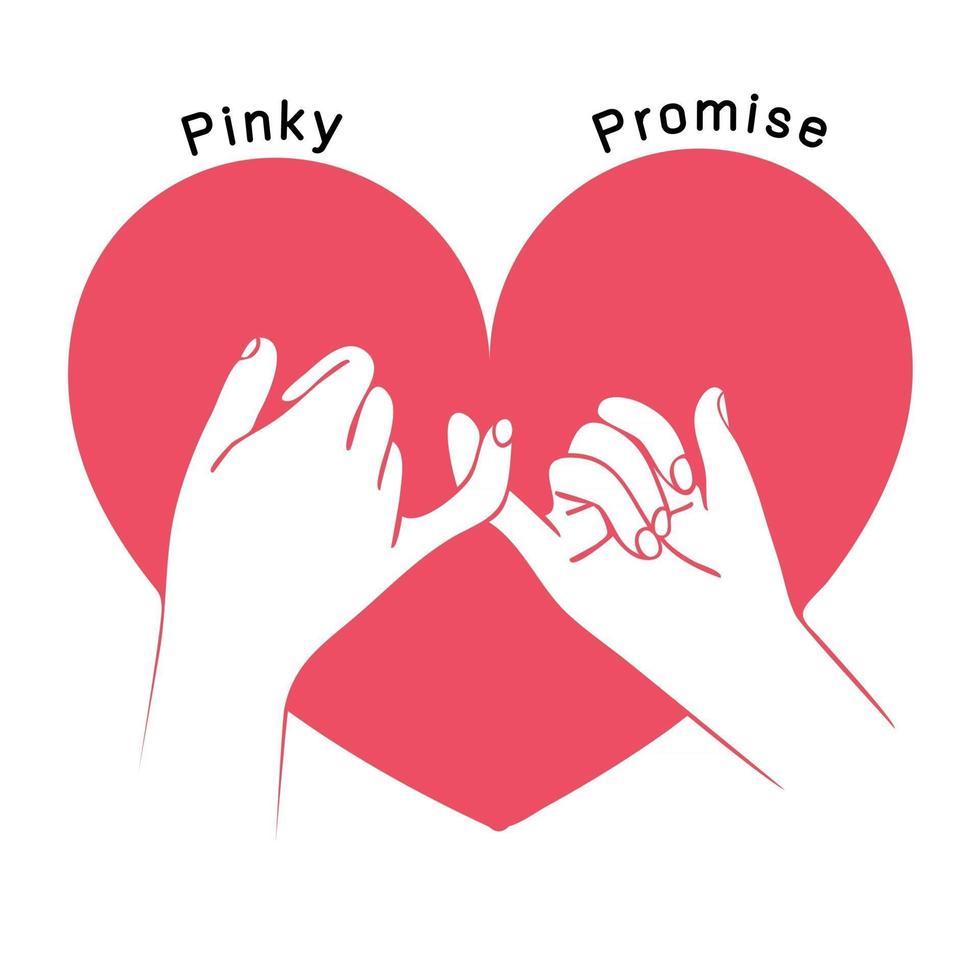 Promise hand sign with heart shape vector