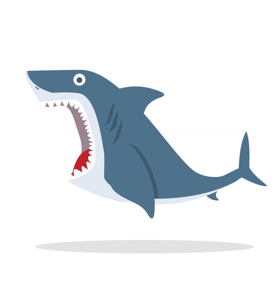 Big cute shark with open mouth vector