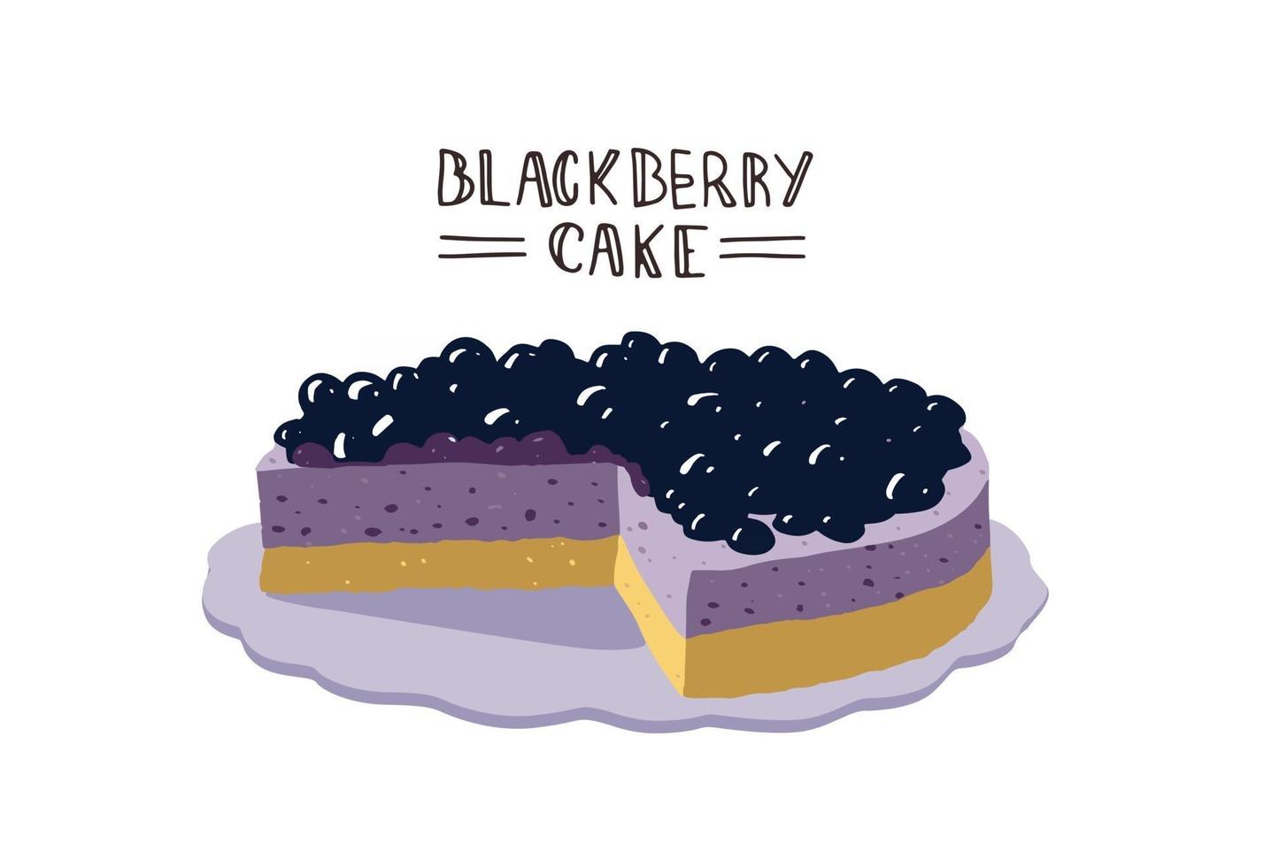 blackberry cake design vector