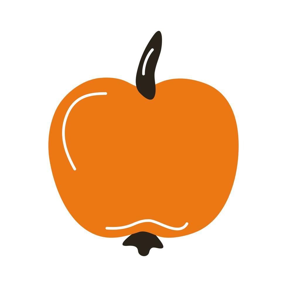 apple fresh fruit flat style icon vector