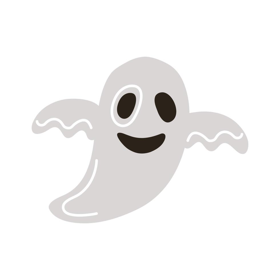 icono plano de estilo flotante fantasma de halloween vector