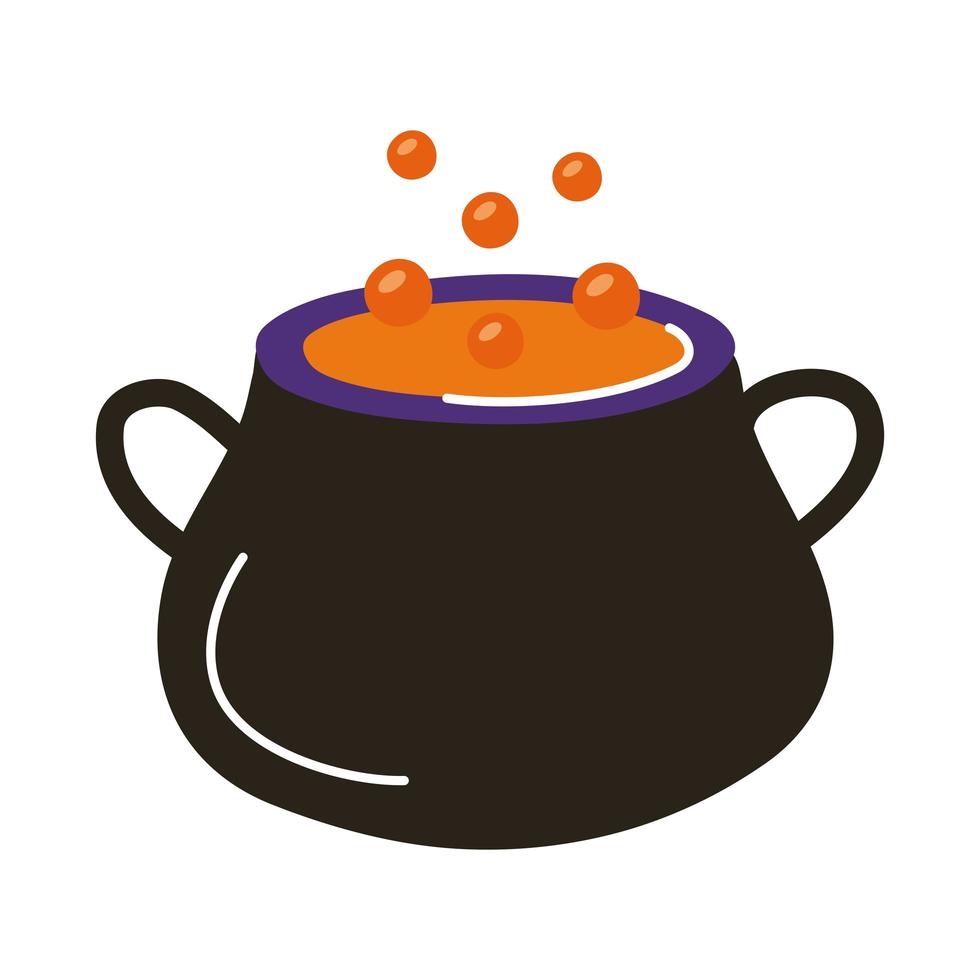 witch cauldron pot flat style icon vector