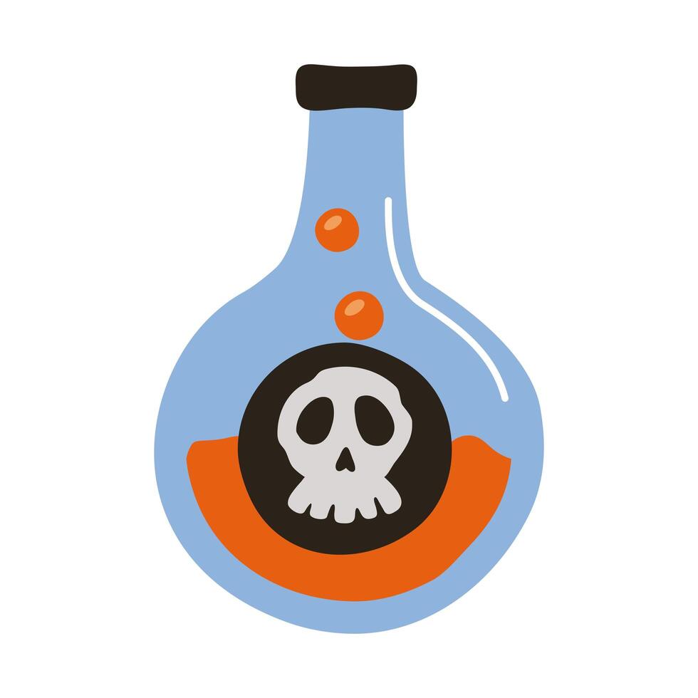 witch spell in flask flat style icon vector