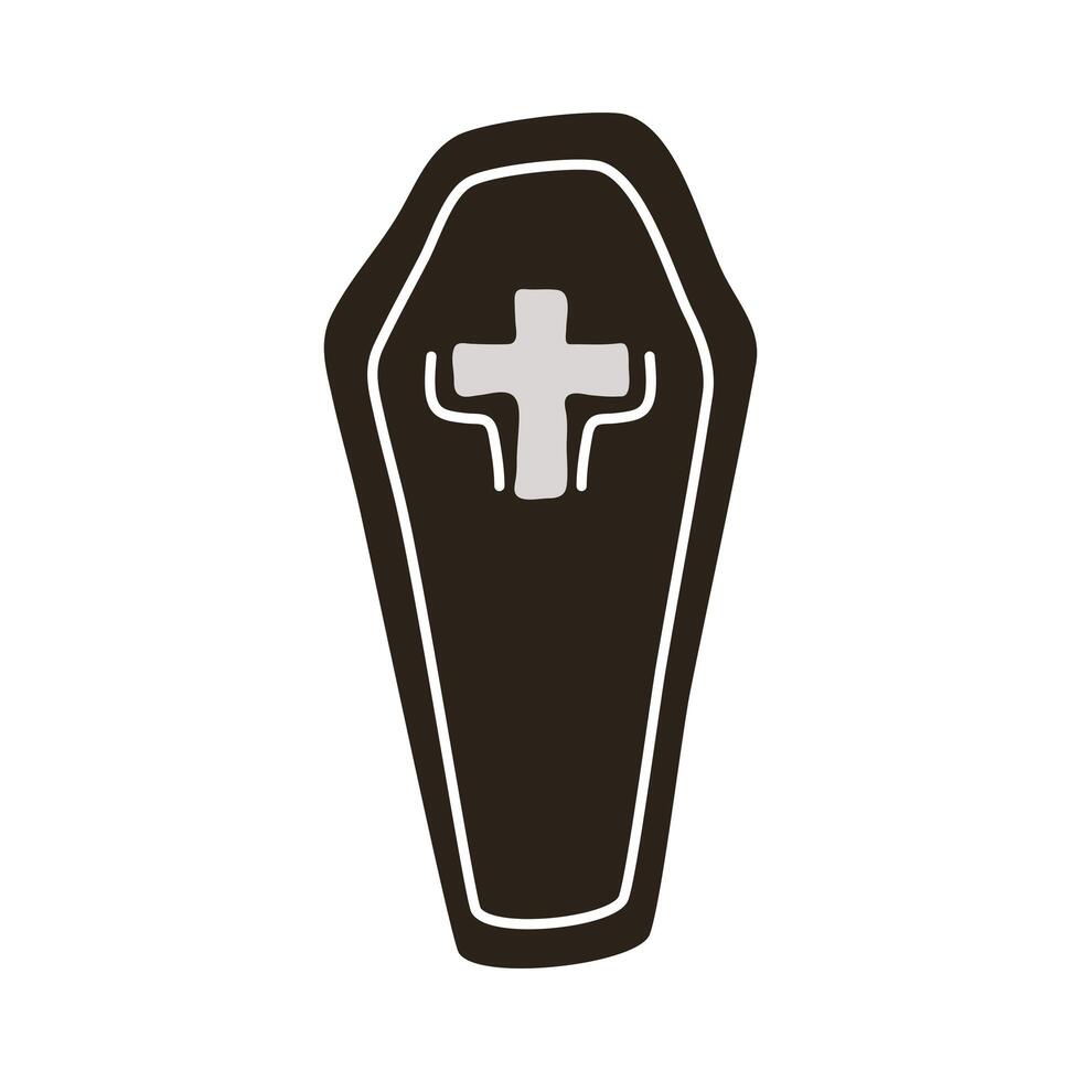 halloween coffin flat style icon vector