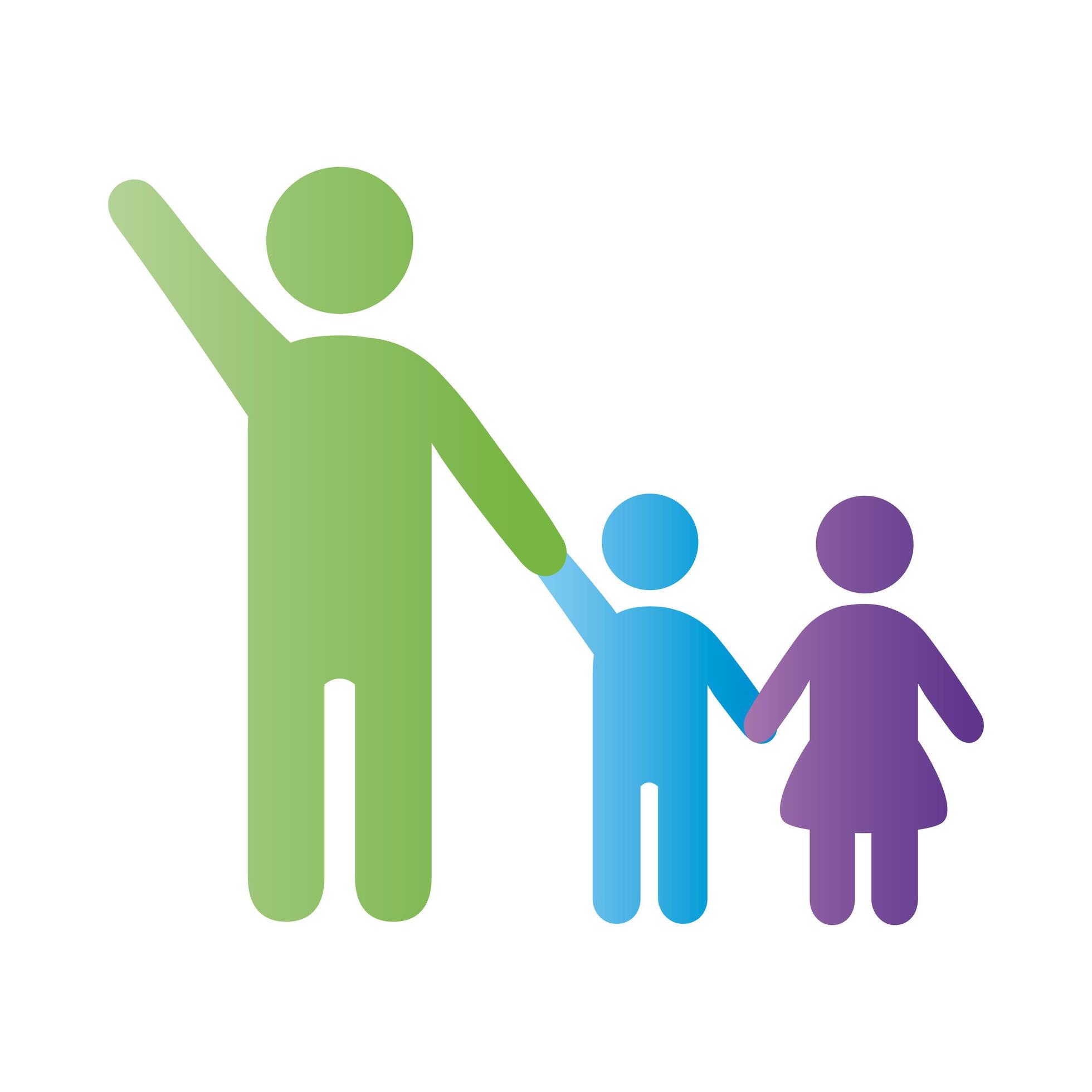 Download father with kids figures degradient style icon 2484606 ...