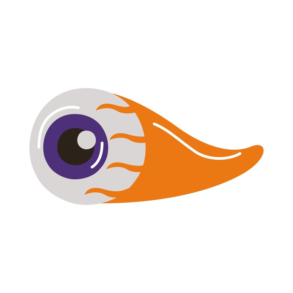 halloween eye with blood flat style icon vector