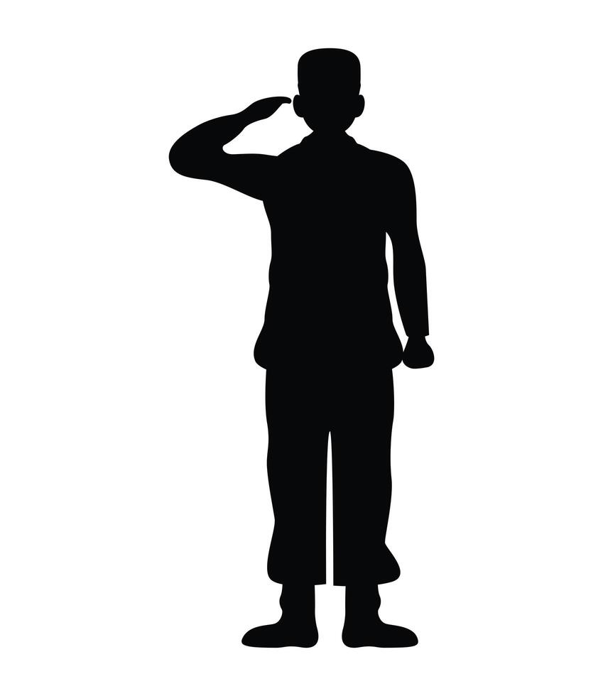 officer military silhouette isolated icon vector