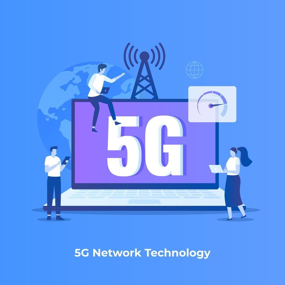 Concepto de ilustración de tecnología de red 5g vector