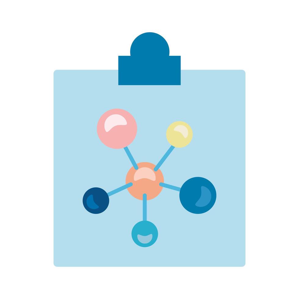 checklist medical order with atom molecule flat style icon vector