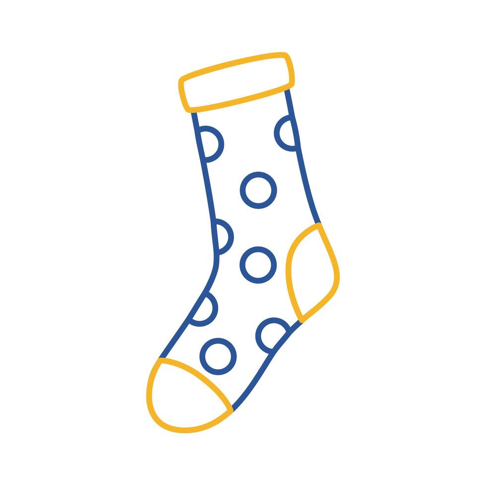 down syndrome sock with points line style icon vector