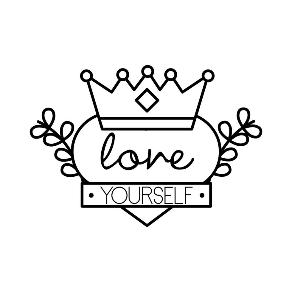 love yourself feminism lettering line style icon vector