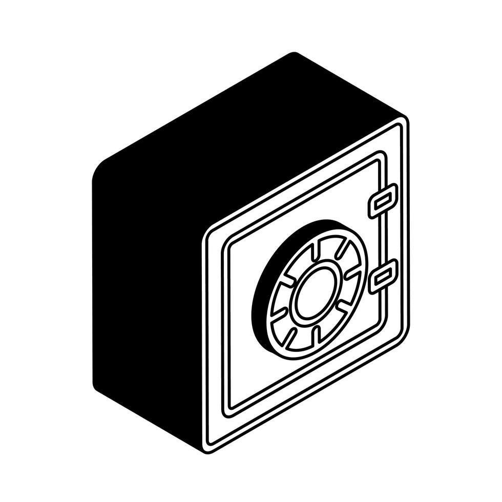 strongbox isometric line style icon vector design