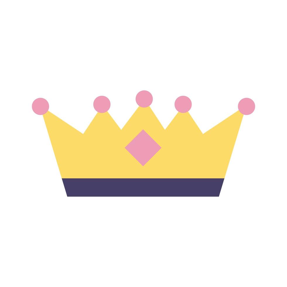 crown queen flat style icon vector