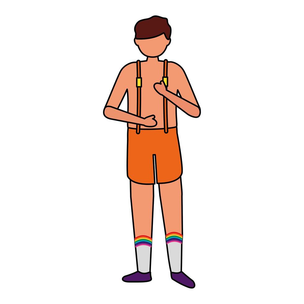 personaje de avatar de protesta de hombre gay vector