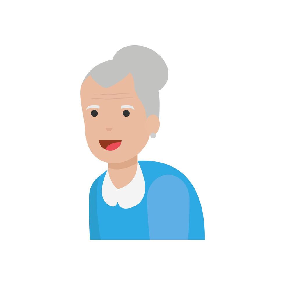 diseño de vector de dibujos animados de abuela